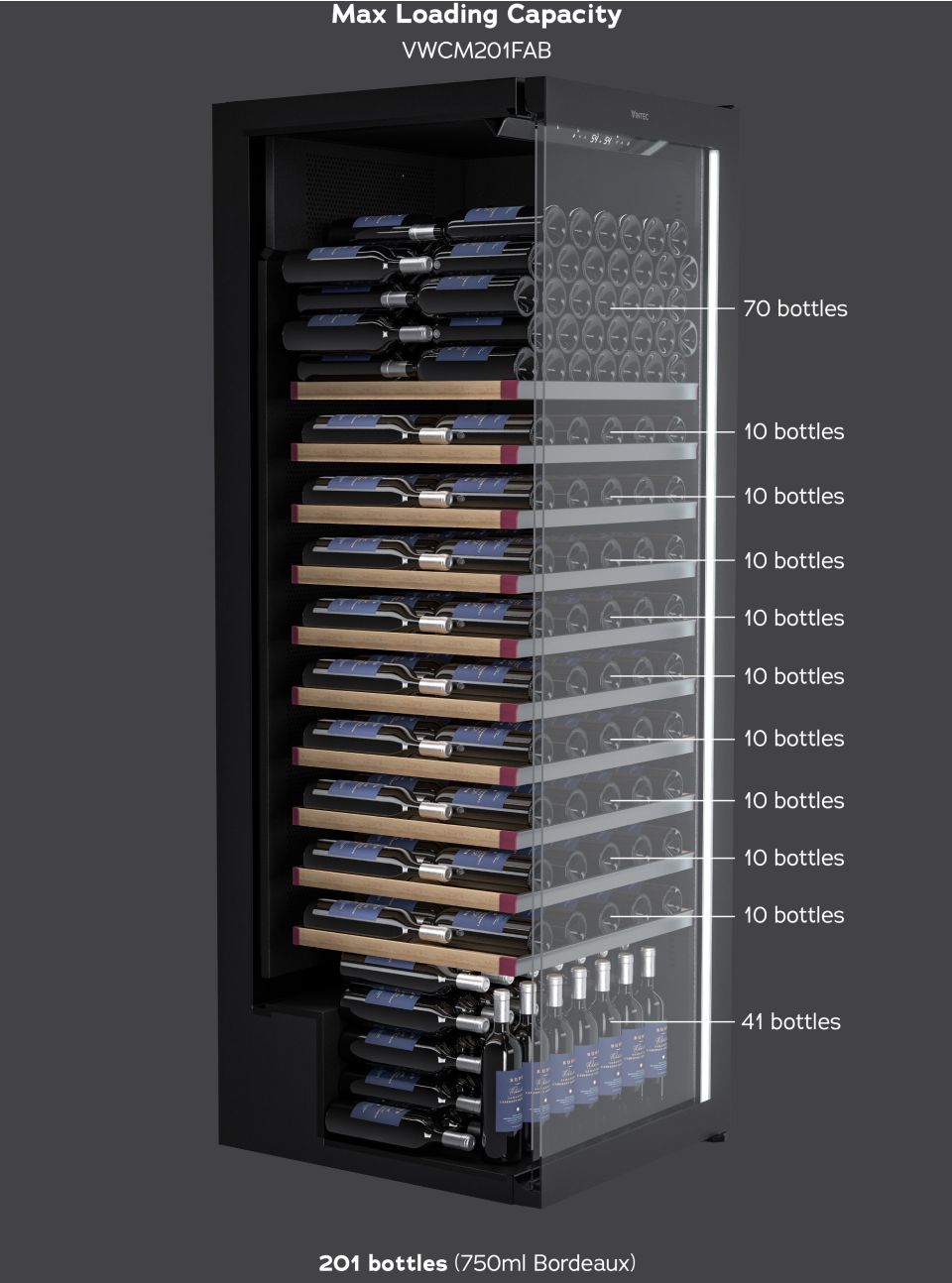 Discover 140 Bottle MultiTemp Wine Fridge Vintec United States