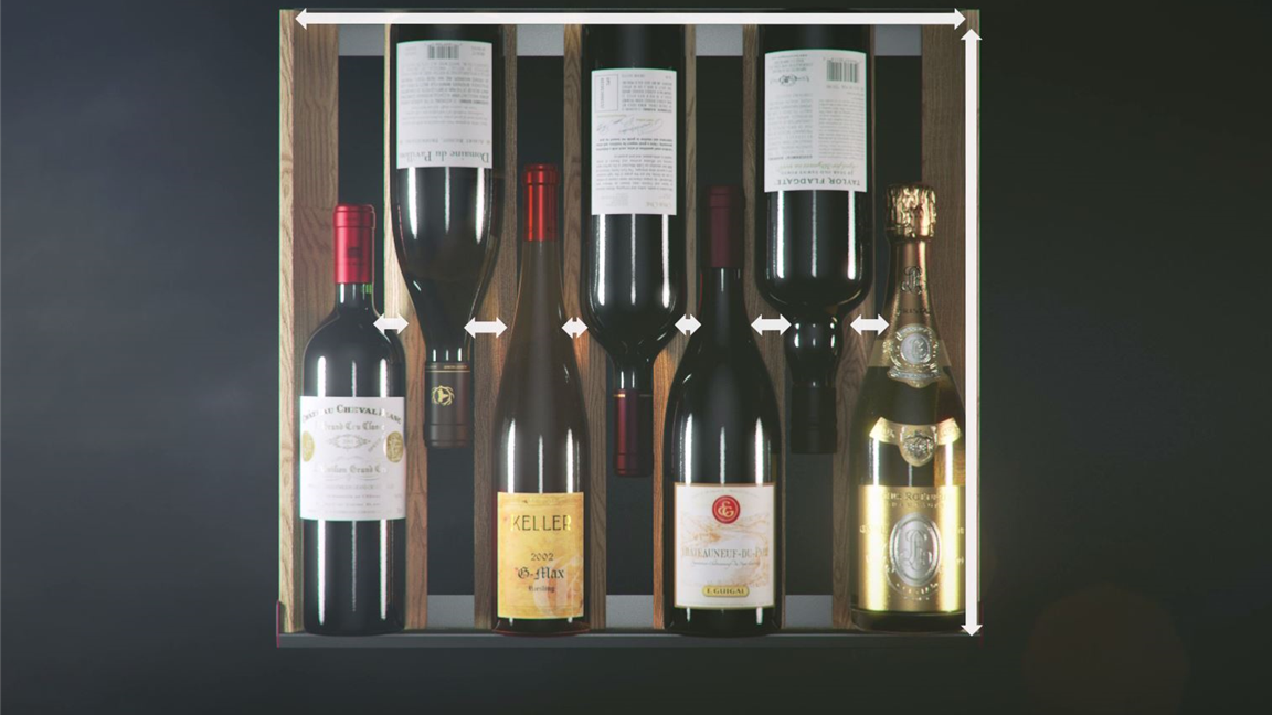 Vintec Perfect Cradle™ Shelving (non-extendable, adjustable position)