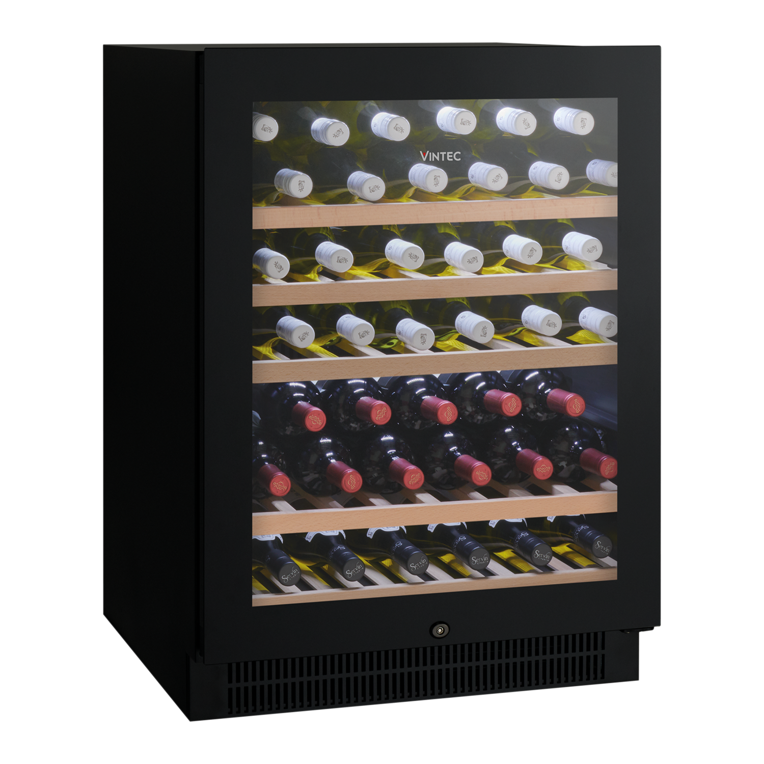 50Bottle SingleZone Black Glass Wine VWS050SBB Vintec New